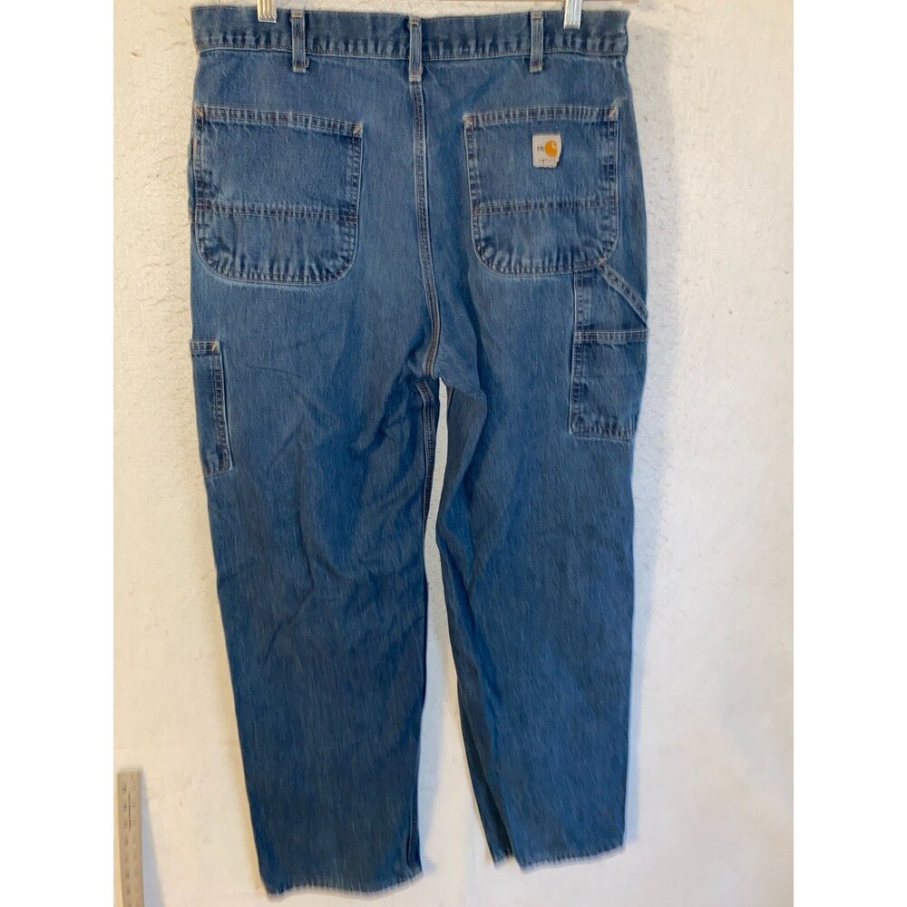 Carhartt Men's Jeans Carpenter FRB13 DNM FR Flame Resistant CAT 2 Size 35 X 34